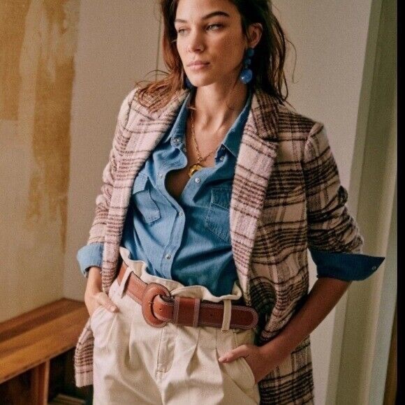 NWT Sezane Barthes Coat Boston Plaid sz36 - Picture 2 of 7